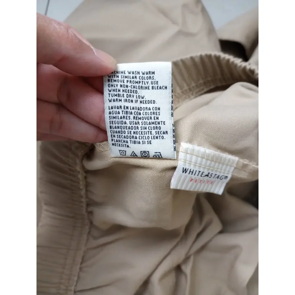 Vintage White Stag Women Pants Petite 18 Pull Up Tan